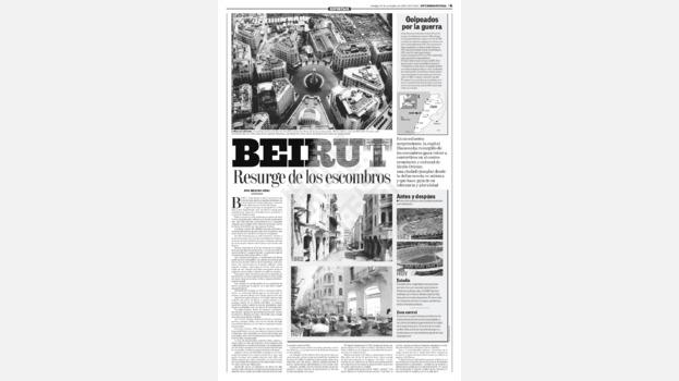 Reforma Article &quot;Beirut: Resurge de los escombros,&quot; 2003-11-30