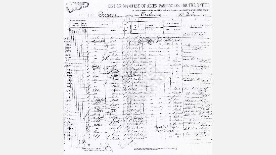 List of Alien Passengers from S.S. Oceanic for the United States of America, 1914 July 22