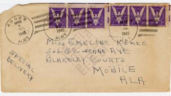 Letter from Joe Stewart to Emeline Romey, 1945 March 3