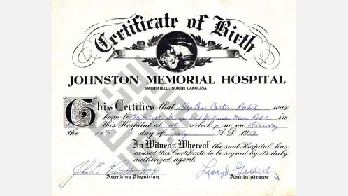 Birth Certificate of Stephen Carter Rabil 