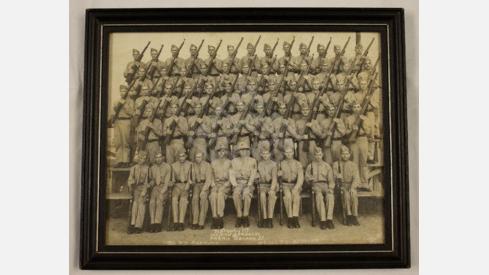 Framed photograph of Platoon 111 Marine Barracks at Parris Island, SC